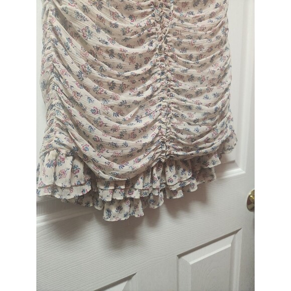 Zara Floral Ruched Floral Metallic Detail Strapless mini dress NWT Size Medium - Picture 3 of 6